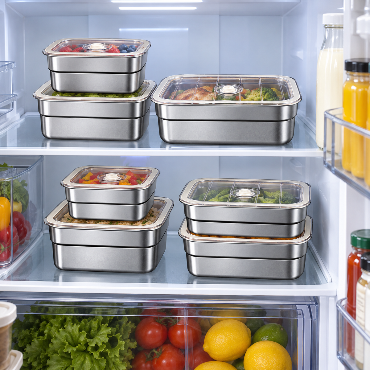 316 Stainless Steel Vacuum Seal Food Storage Container – Fridge, Freezer & Lunch Box
